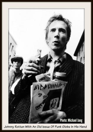 Johnny Rotten Holding An Early Vintage Punk Globe In His Hand